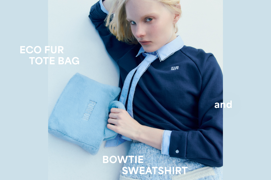 ECO FUR TOTE BAG and BOWTIE SWEATSHIRT