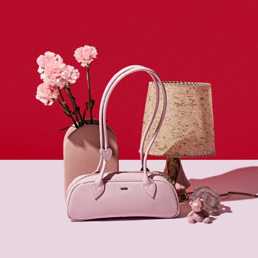 【FURFUR】ワイドボストンバッグ＋リボンバッグチャーム セット WEB・一部店舗限定カラー】ワイドボストンバッグ（ボストン