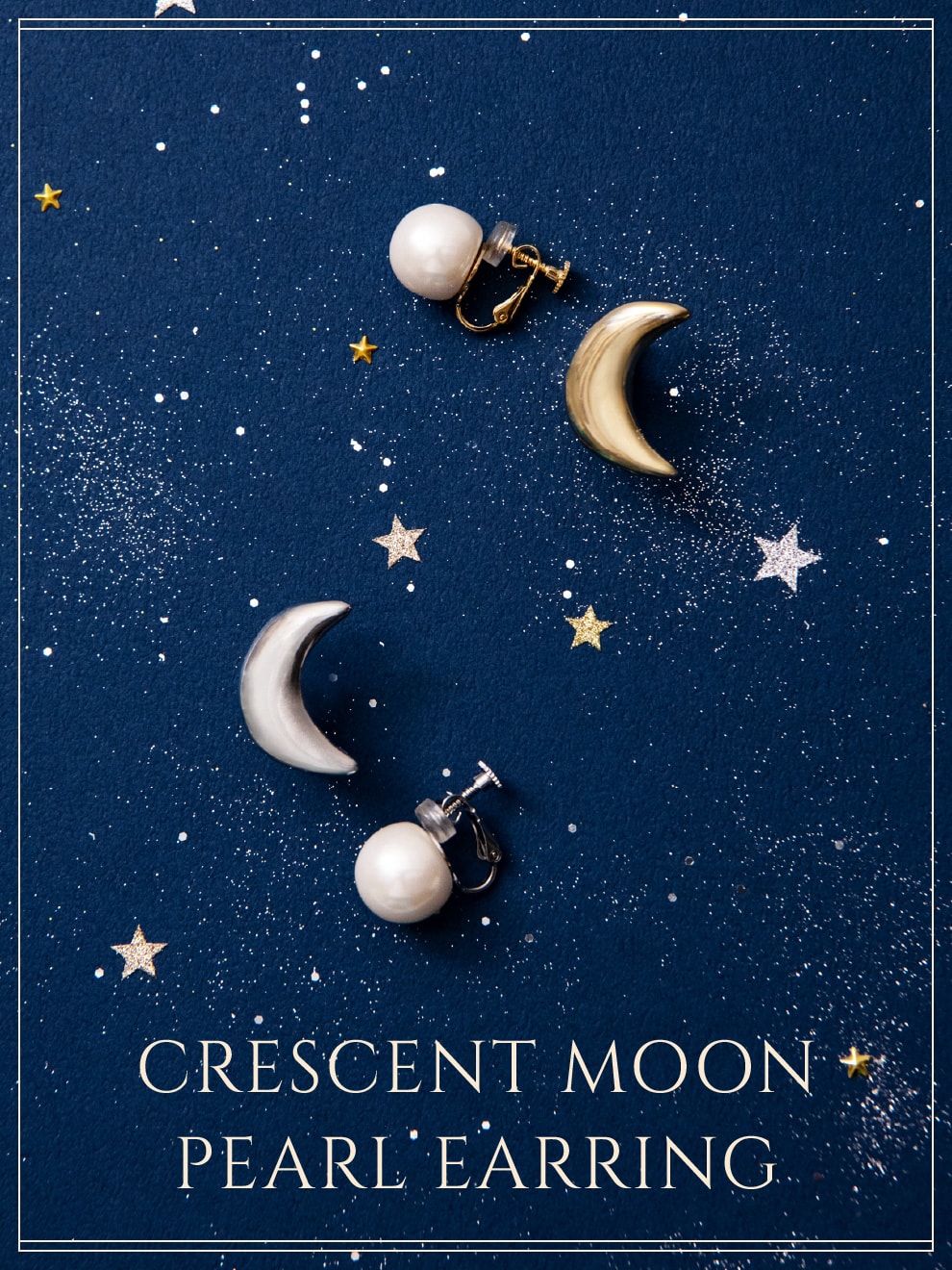 CRESCENT MOON PEARL EARRING