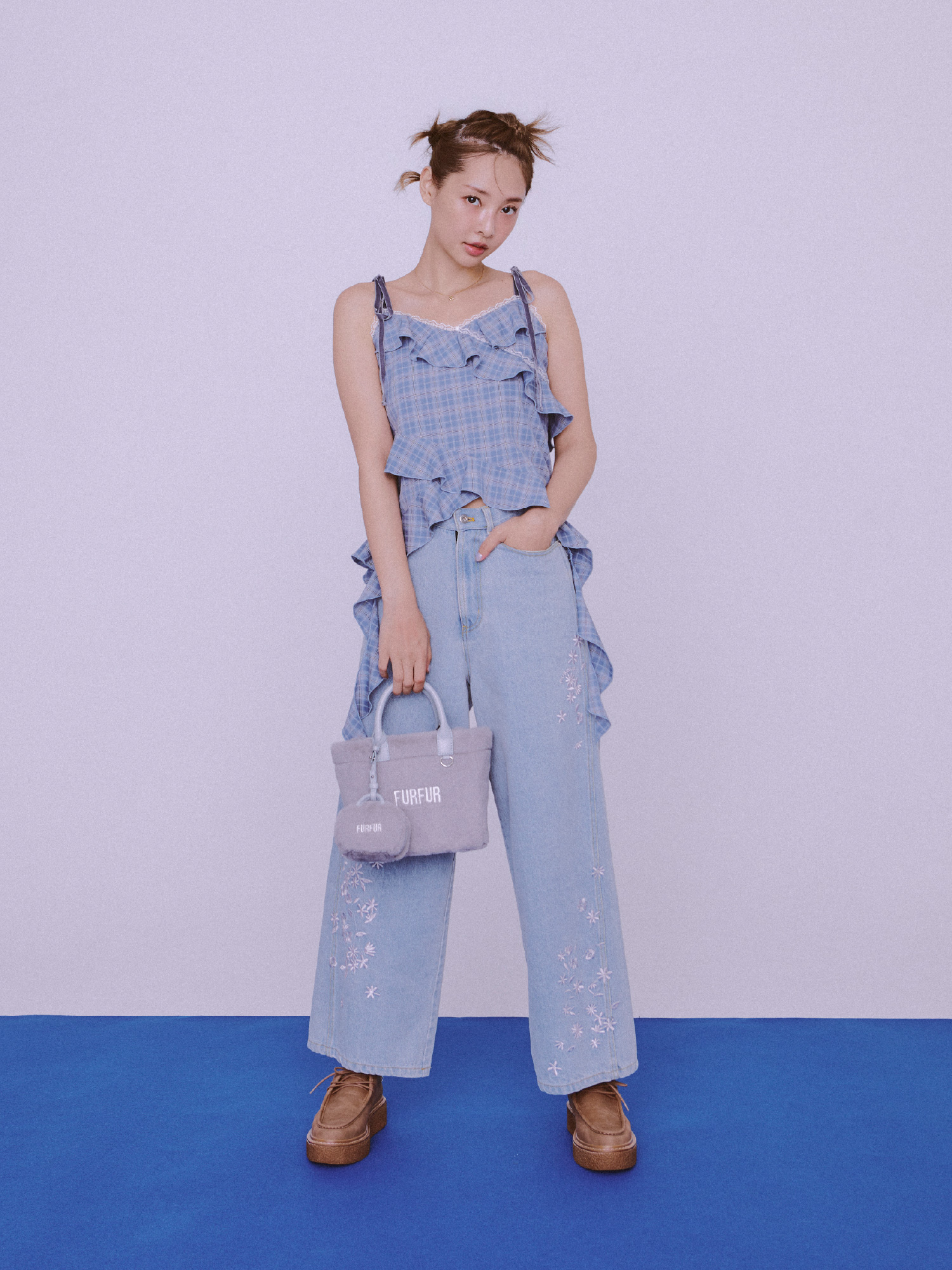 ECO FUR TOTE BAG & MINI CHARM