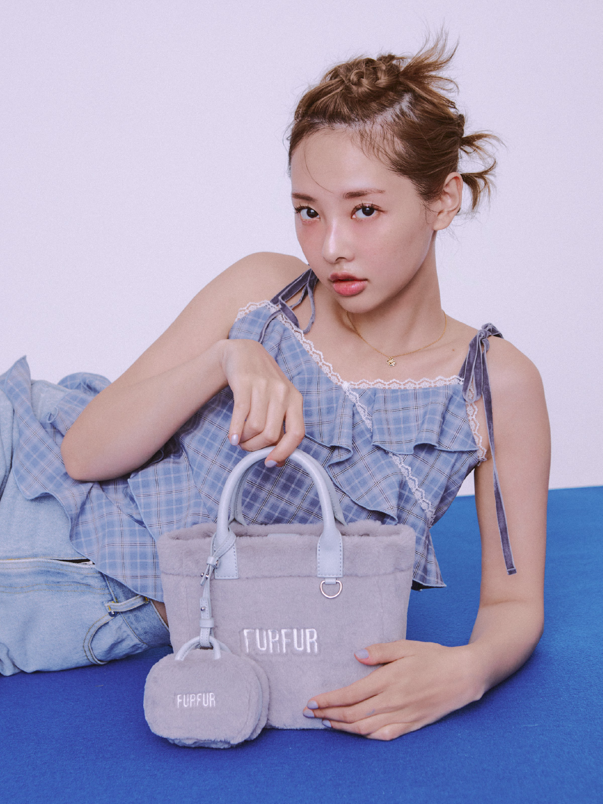 ECO FUR TOTE BAG & MINI CHARM