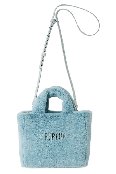 ECO FUR TOTE BAG サックスブルー